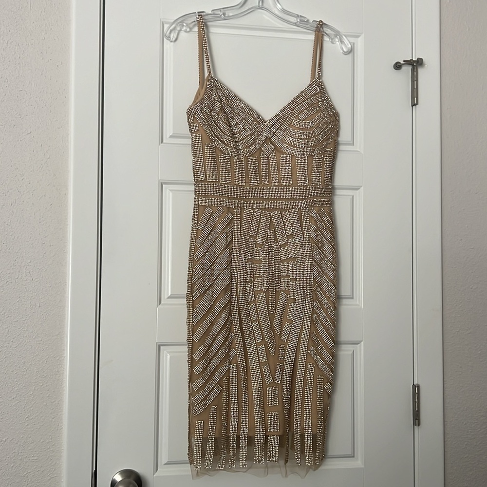 Pageant Cocktail Gold Dress, Size 2